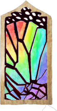 Desired Haven, a stained-glass butterfly window